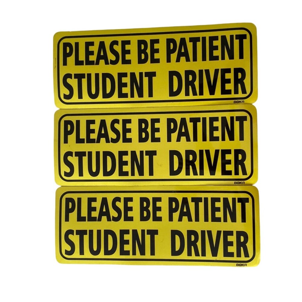3 Pc Student Driver Magnet Safety Sign Vehicle Bumper Reflective Novice Driver
